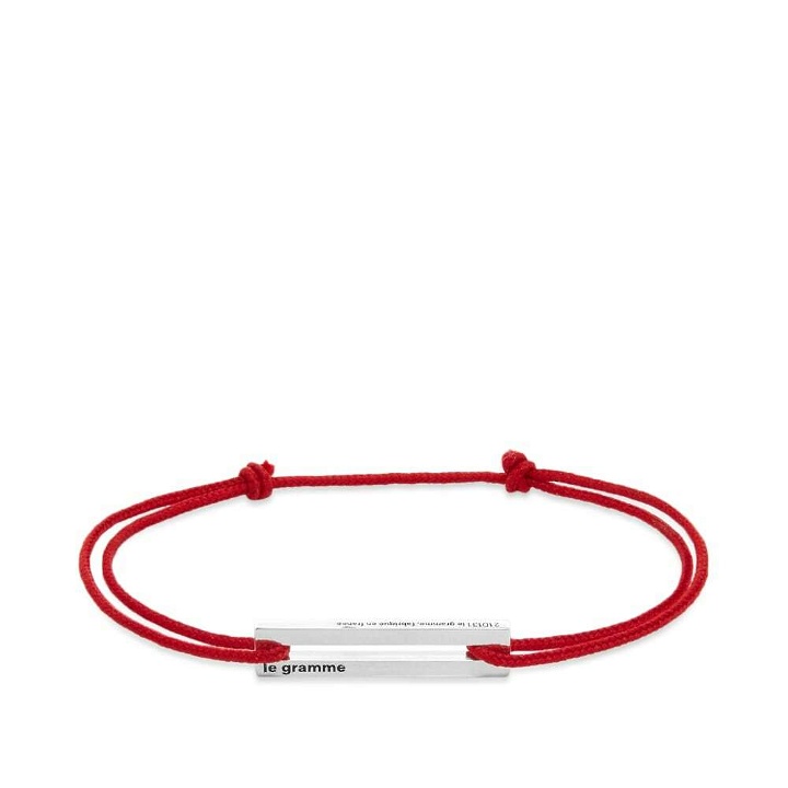 Photo: Le Gramme Men's 17/10 Cord Bracelet in Red