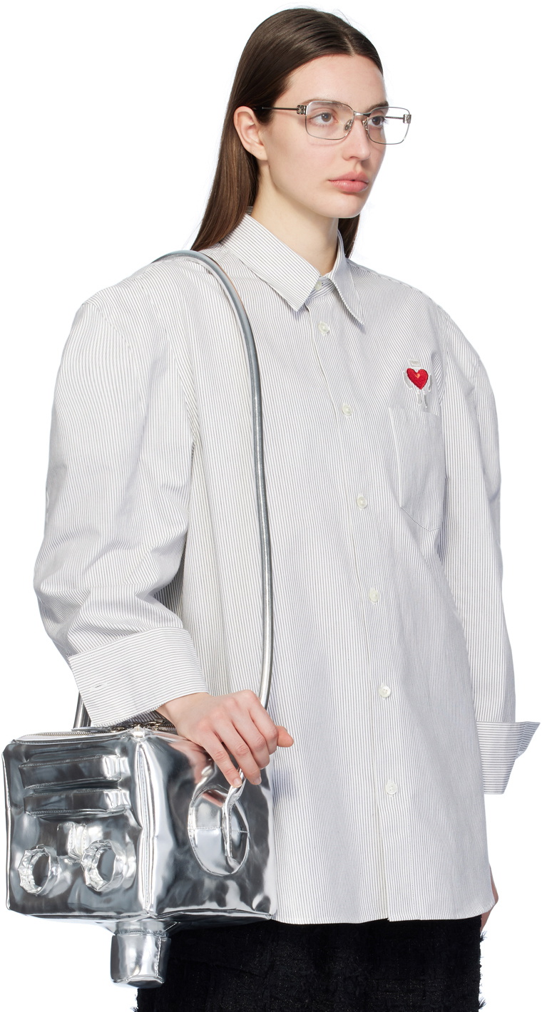 Doublet White Robot Shoulder Shirt