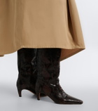 JUDE Cave snake-effect leather ankle boots