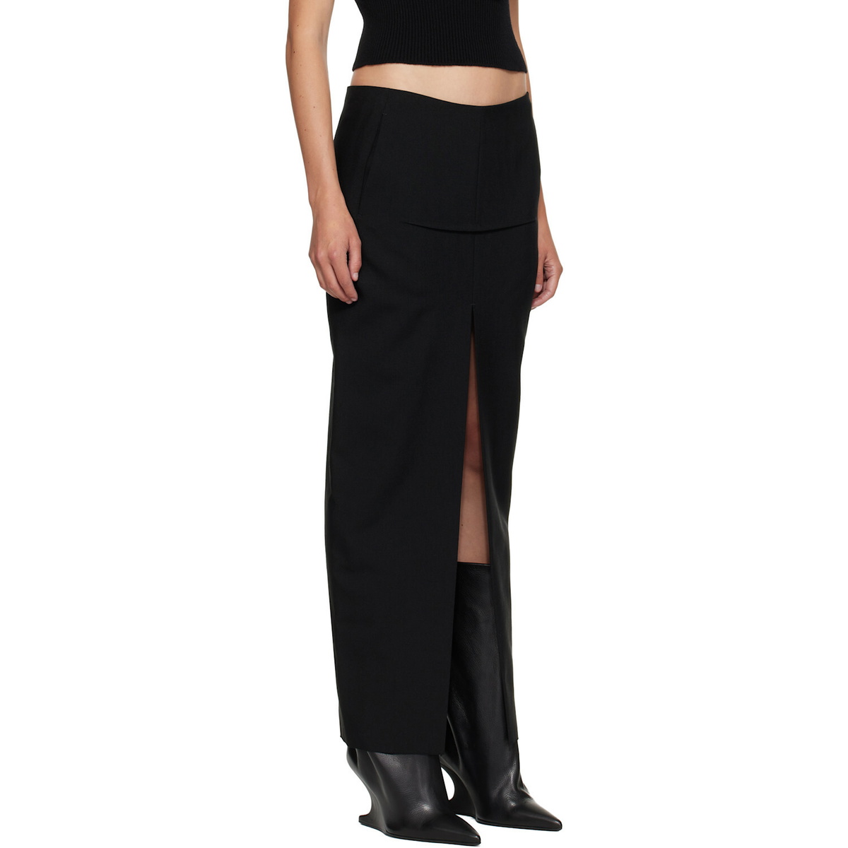 Rick Owens Black Tower Sliced Maxi Skirt