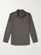 Zegna - Woven Linen Polo Shirt - Brown