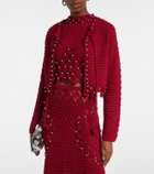 Rabanne Studded crochet cotton cardigan