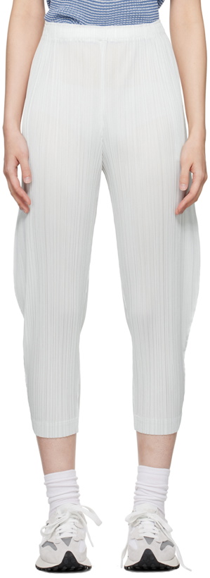 Photo: Pleats Please Issey Miyake White Monthly Colors March Trousers