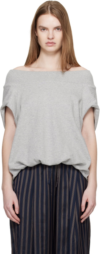 Photo: Dries Van Noten Gray Cocoon Sweatshirt