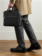 Serapian - Stepan Logo-Debossed Leather-Trimmed Coated-Canvas Briefcase