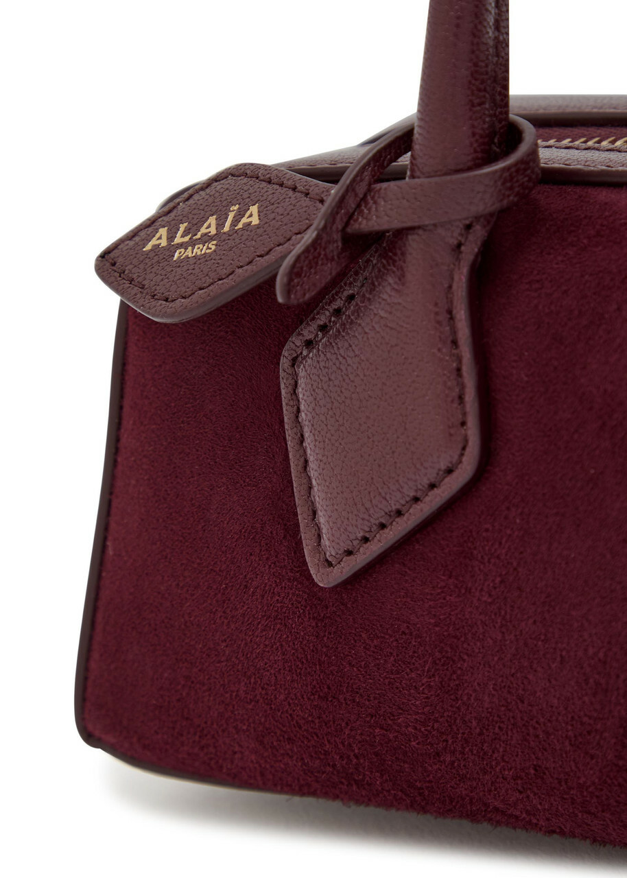 Alaïa Le Teckle Small Leather and Suede Shoulder bag - Burgundy - One Size