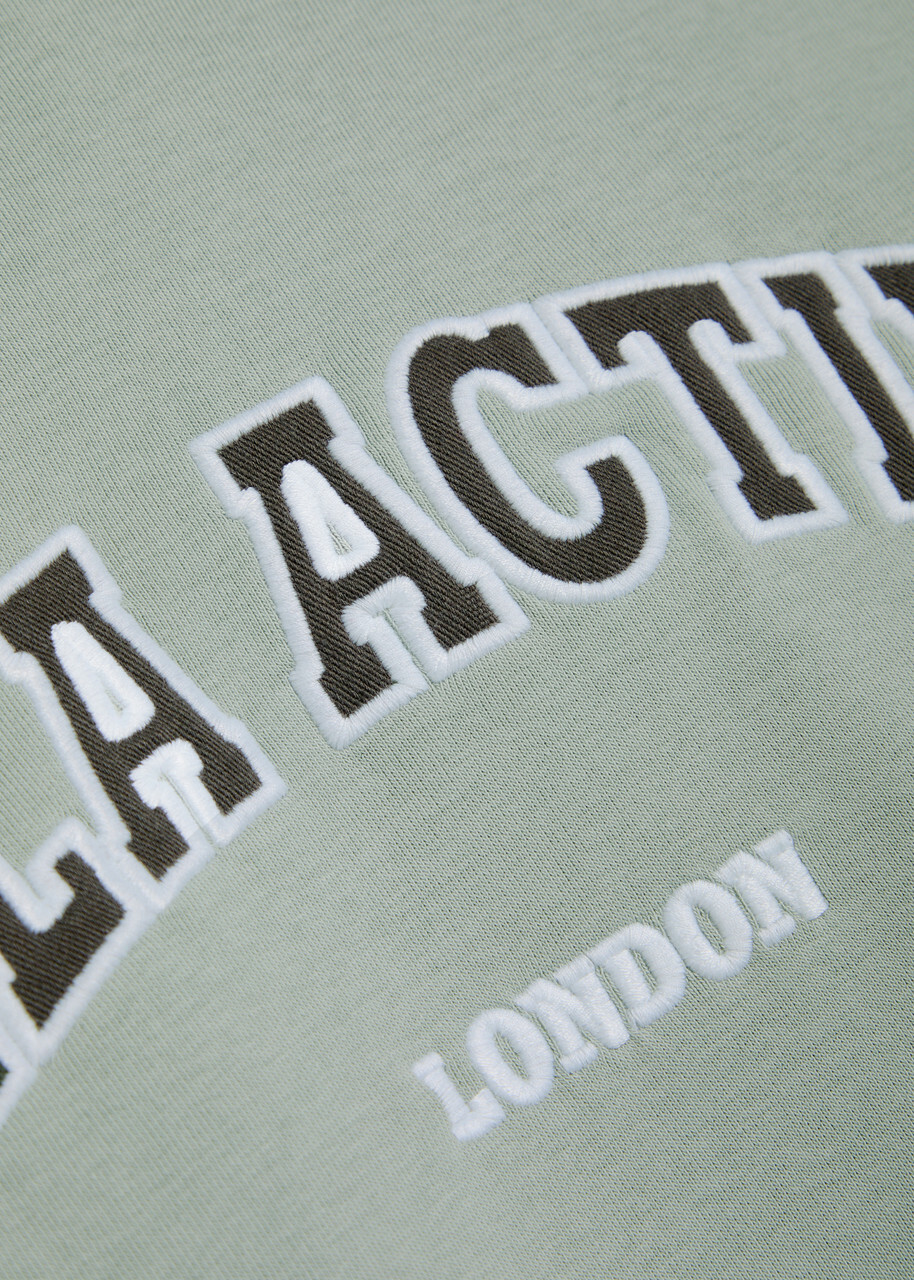 Tala Logo-embroidered Hooded Cotton-blend Sweatshirt Sage