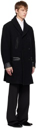 Maison Margiela Black Shawl Collar Coat