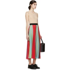 Mary Katrantzou Multicolored Striped Pleated Skirt