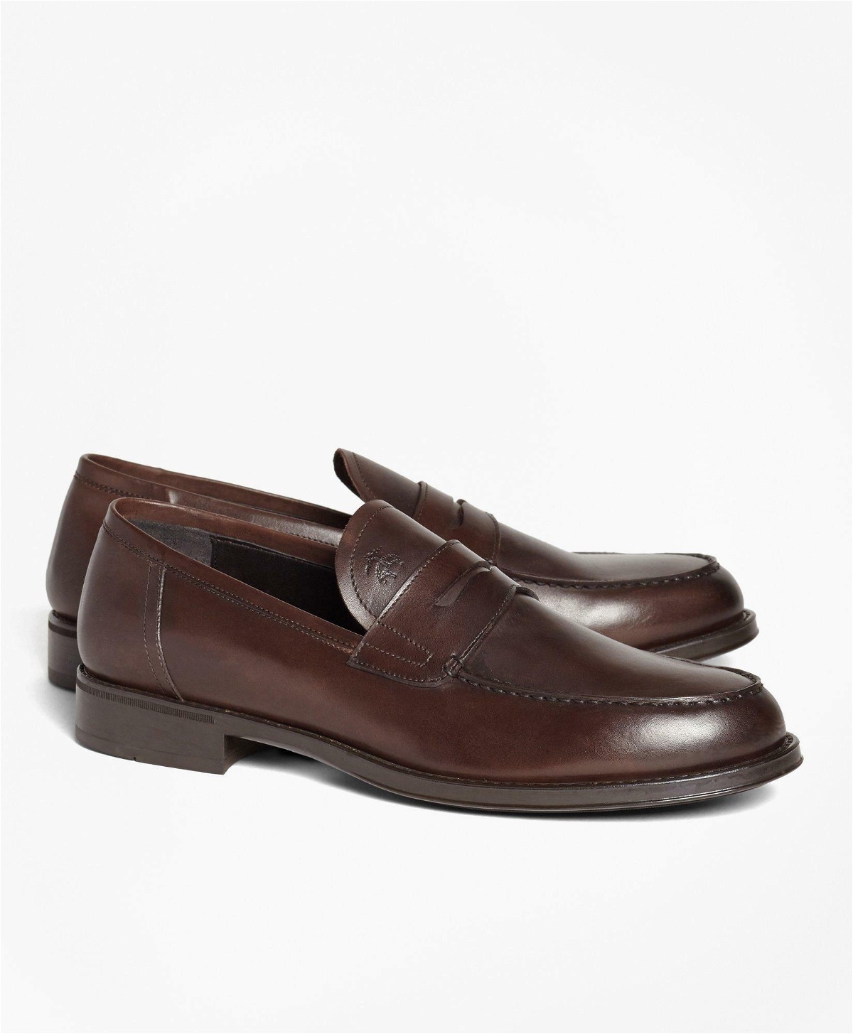 Photo: Brooks Brothers Men's 1818 Footwear Rubber-Sole Leather Penny Loafers | Brown