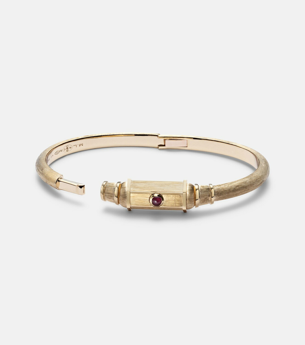 Marie Lichtenberg Baby 18kt gold (750/1000) locket bangle with ruby