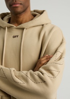 Off-white Skate Hooded Cotton Sweatshirt Tan