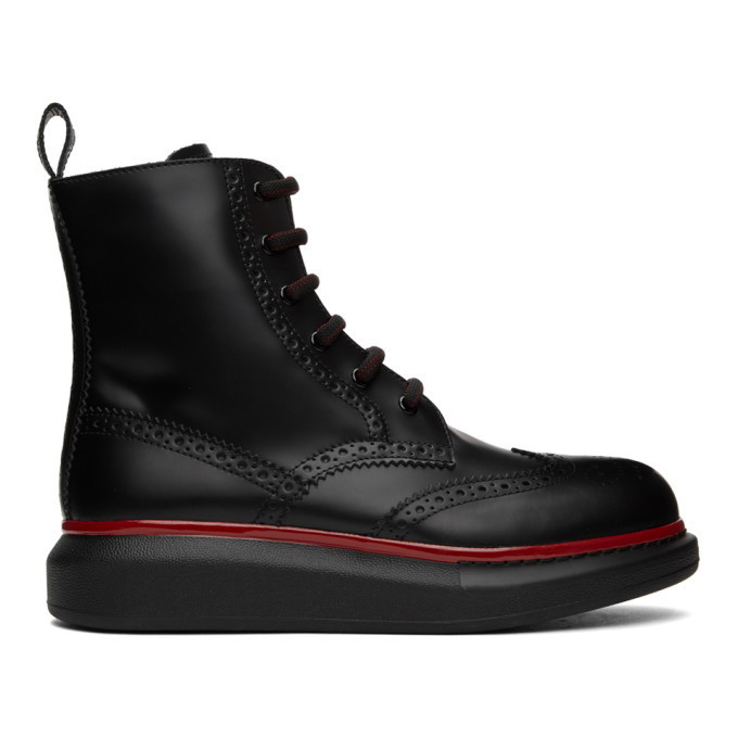 Photo: Alexander McQueen Black Hybrid Brogue Boots