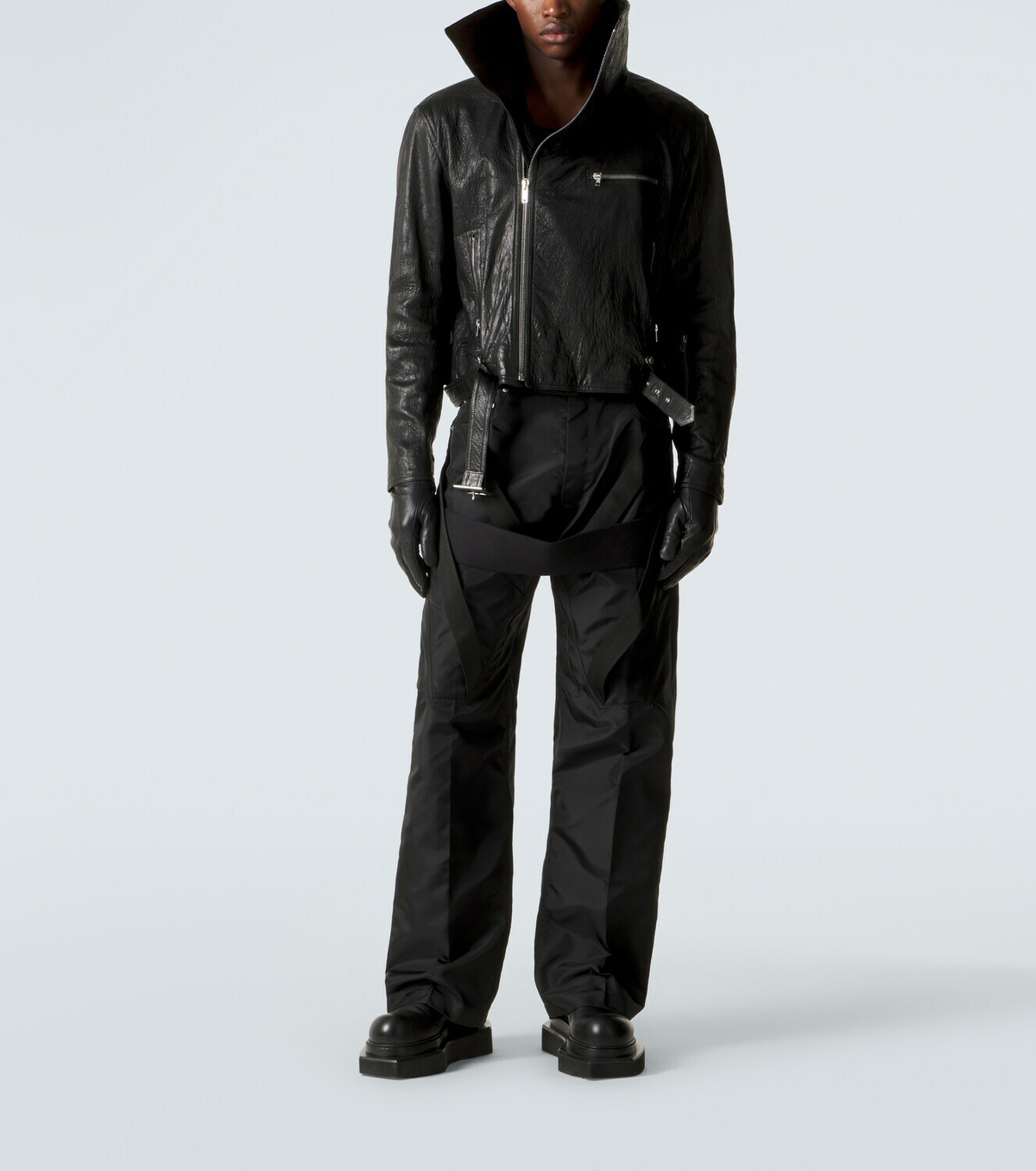 Rick Owens Dracubiker belted leather jacket