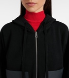 Loewe Leather-trimmed wool hoodie