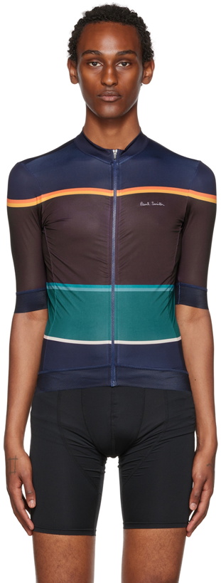 Photo: Paul Smith SSENSE Exclusive Brown & Navy Race Fit Cycling T-Shirt