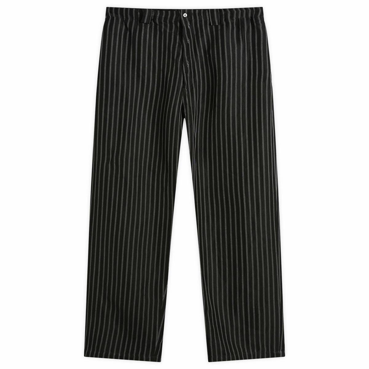 Willy Chavarria Men's Toluca Pinstripe Pant in Black/White Stripe