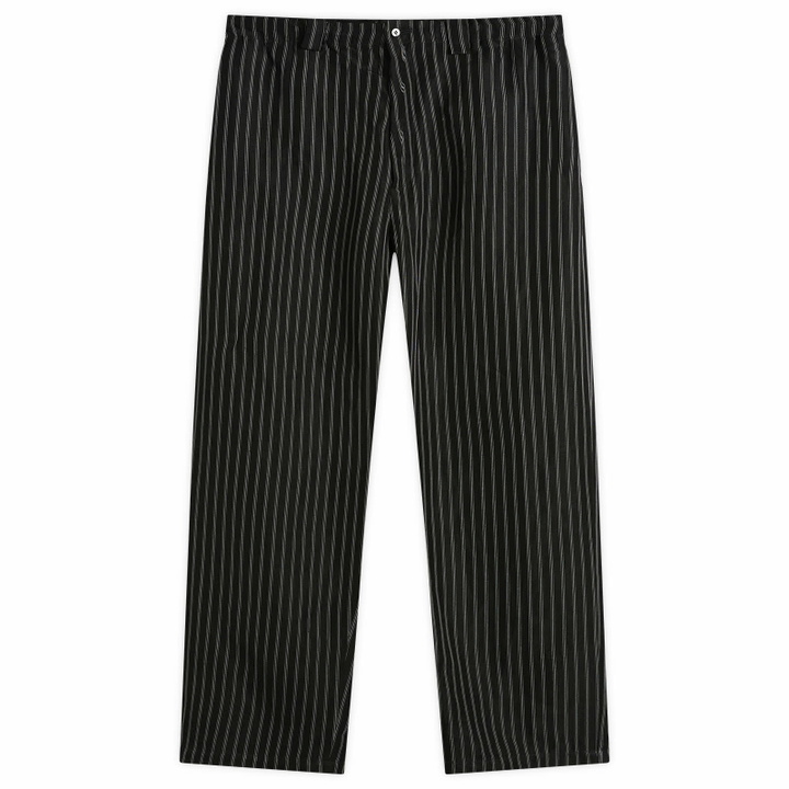 Photo: Willy Chavarria Men's Toluca Pinstripe Pant in Black/White Stripe