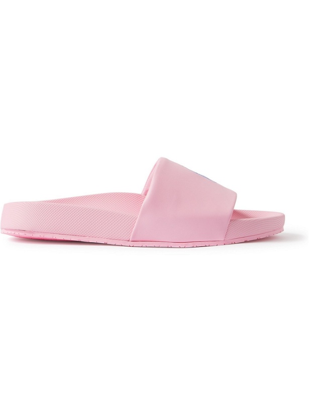 Photo: POLO RALPH LAUREN - Cayson Logo-Embroidered Rubber Slides - Pink