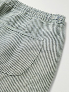 Oliver Spencer - Osborne Straight-Leg Striped Organic Linen Shorts - Blue