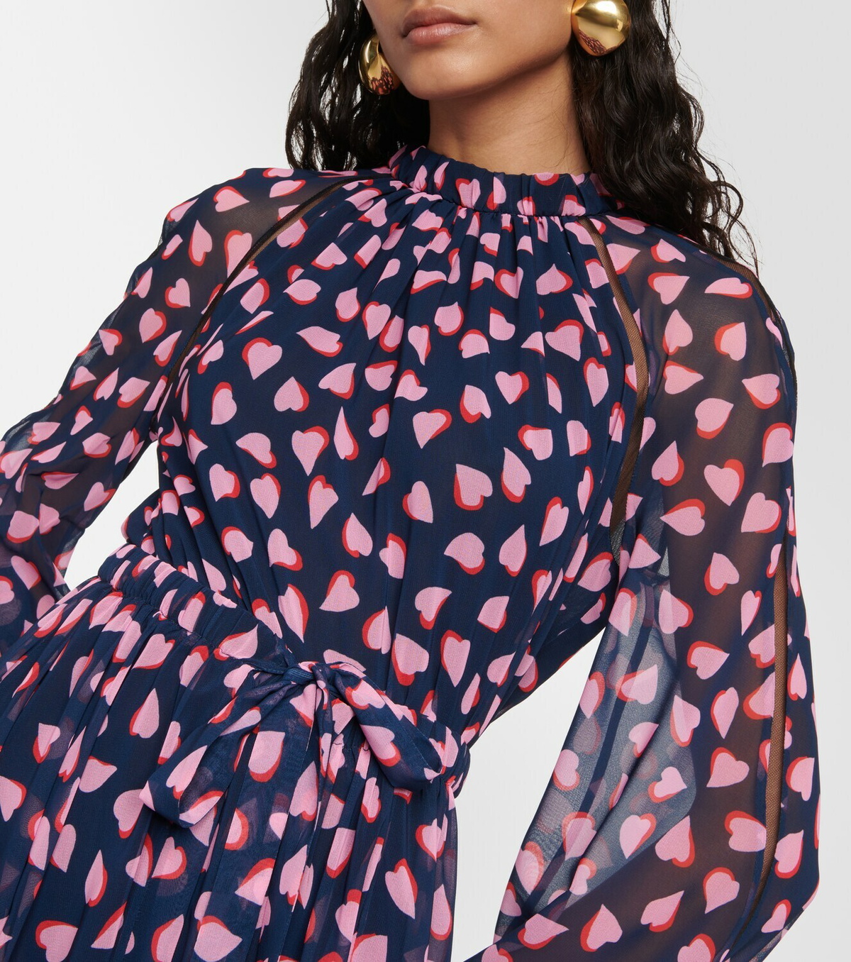 carolina herrera maxi dress Carolina Herrera short-sleeve Belted Maxi Dress | Pink