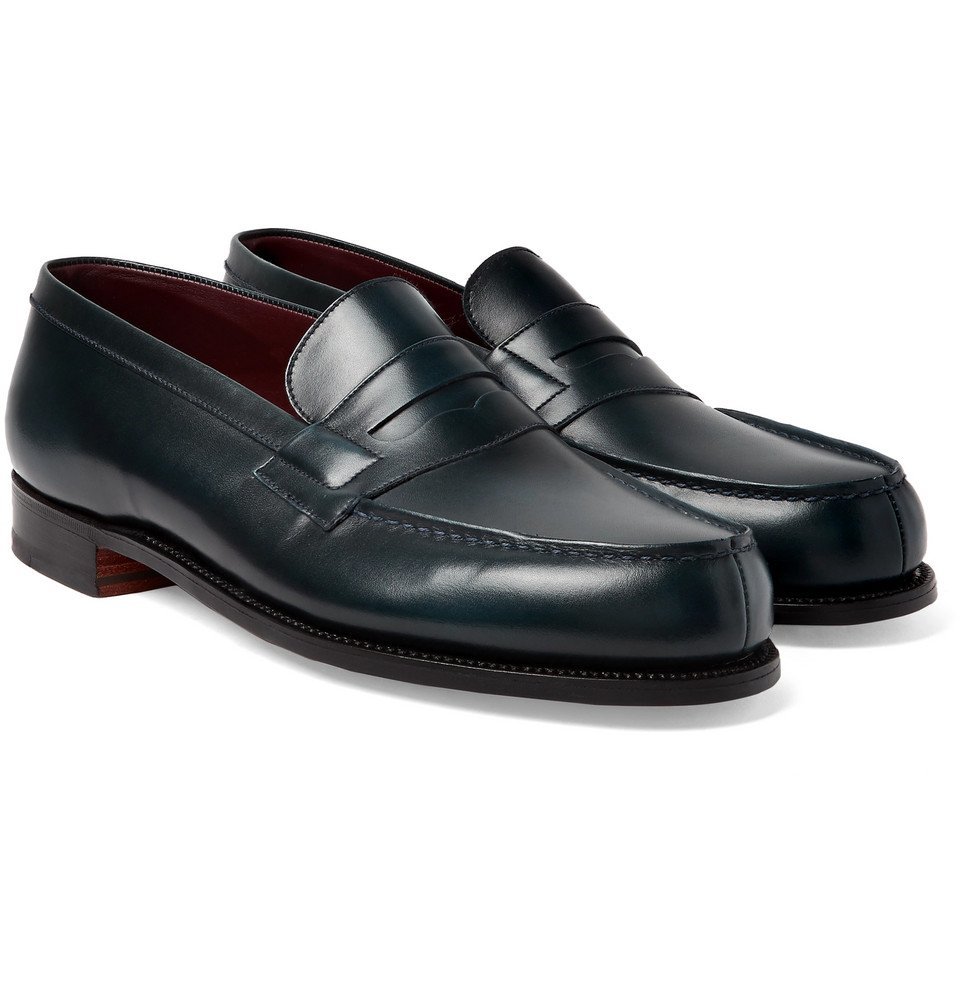 J.M. Weston - Leather Penny Loafers - Men - Teal J.M. Weston