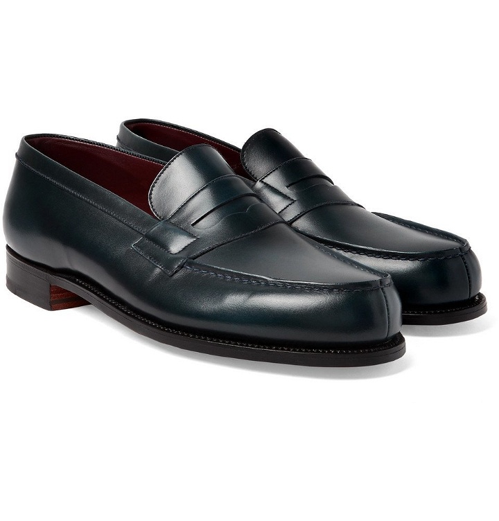 Photo: J.M. Weston - Leather Penny Loafers - Men - Teal