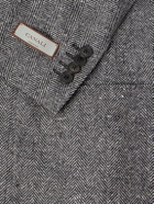 Canali - Kei Herringbone Wool and Cashmere-Blend Suit Jacket - Black