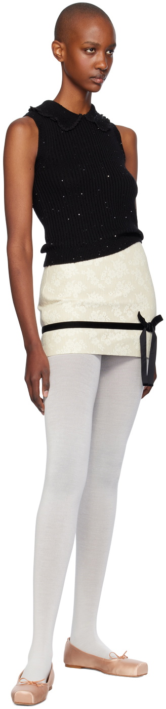 Yuhan Wang Off-White Lace Miniskirt
