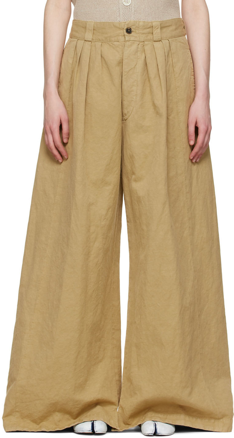 Maison Margiela Beige Cotton Trousers Maison Margiela