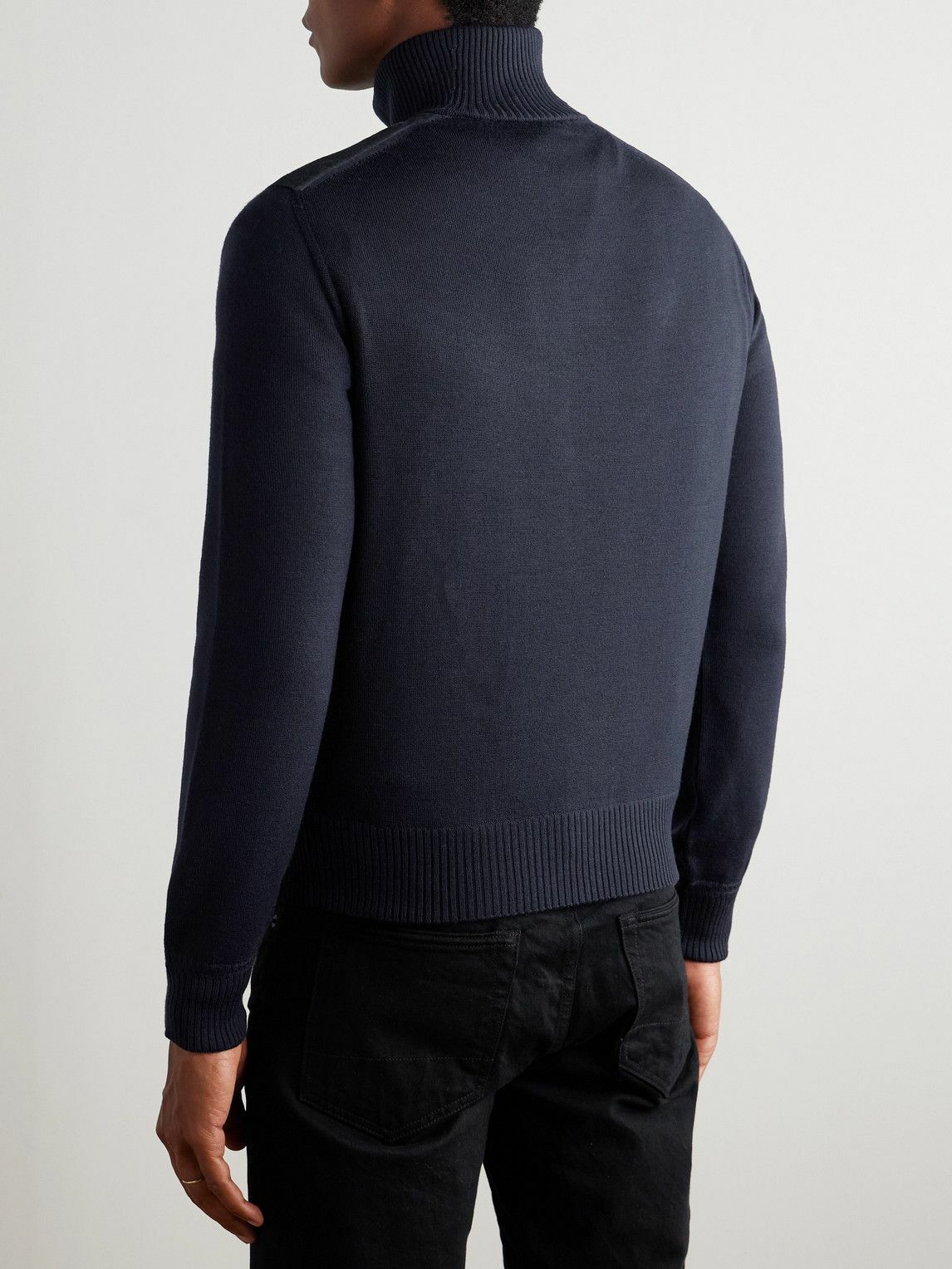 TOM FORD - Slim-Fit Suede and Merino Wool and Cashmere-Blend