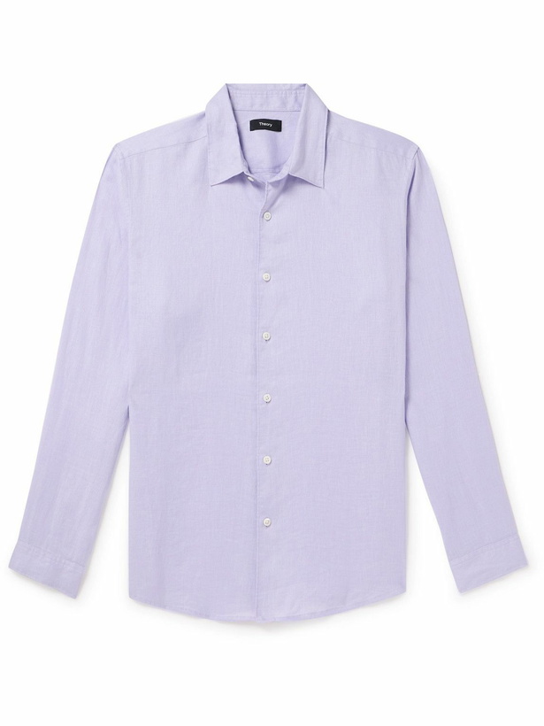 Photo: Theory - Irving Linen Shirt - Purple