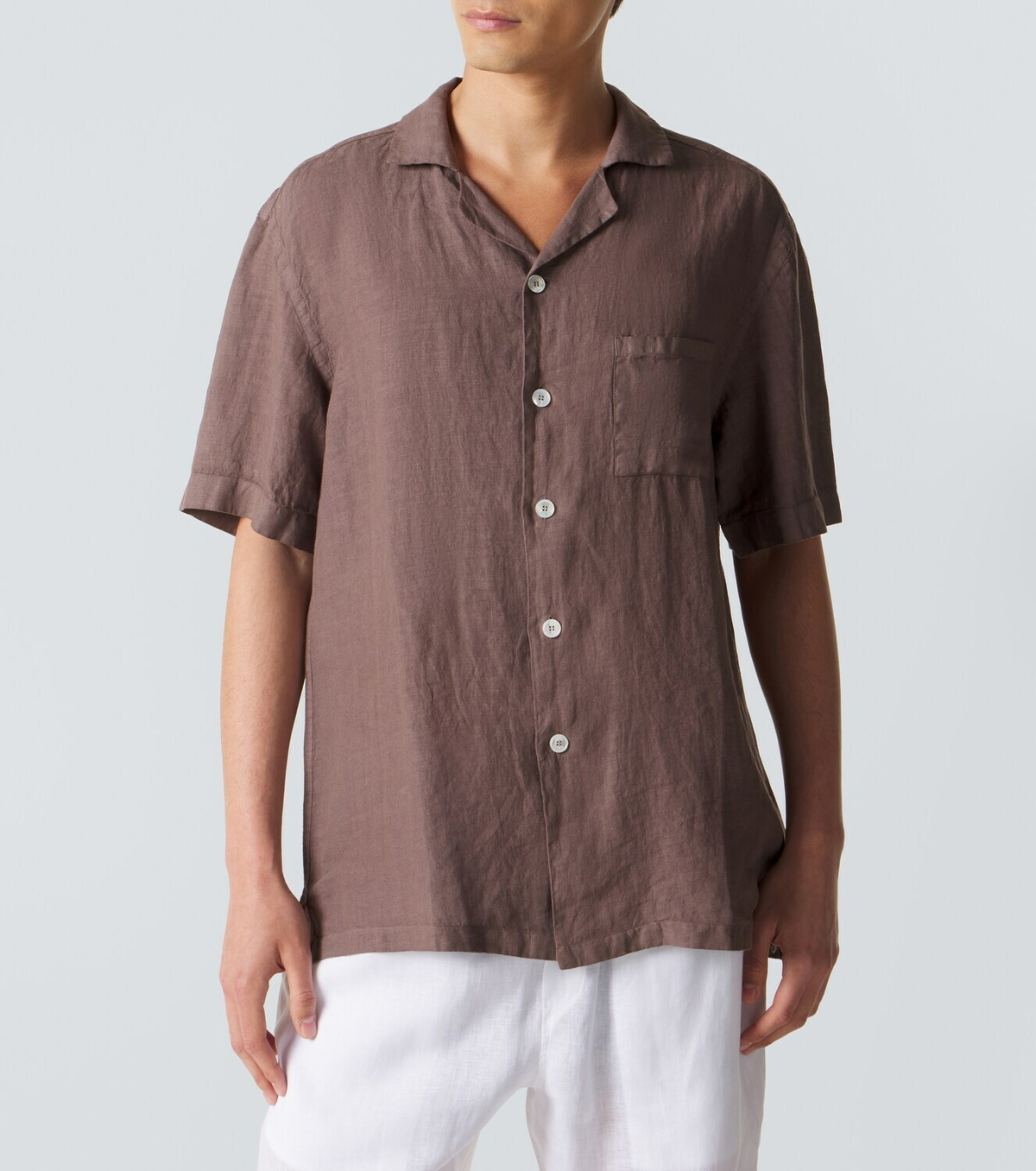 Fedeli Linen bowling shirt