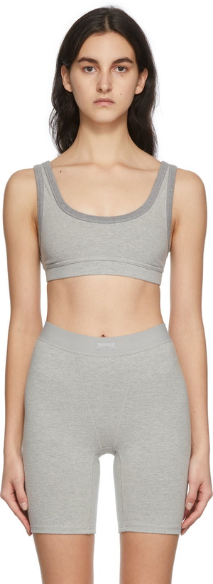 Photo: SKIMS Grey Outdoor Basics Scoop Neck Bralette