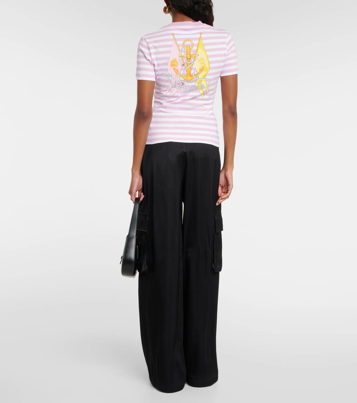 【送料&関税込】Versace Striped Cotton T-shirt Versace Nautical Stripe Cotton T-shirt | Blue | FARFETCH