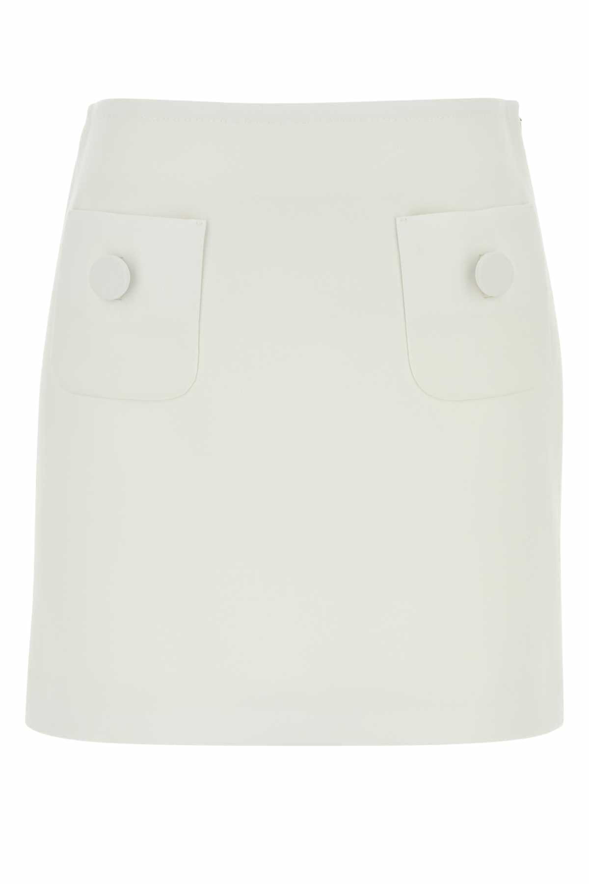 ミニスカート MAX MARA WHITE TRIACETATE BLEND PAGINE MINI SKIRT Max Mara Studio White Triacetate Blend Pagine Mini Skirt Max