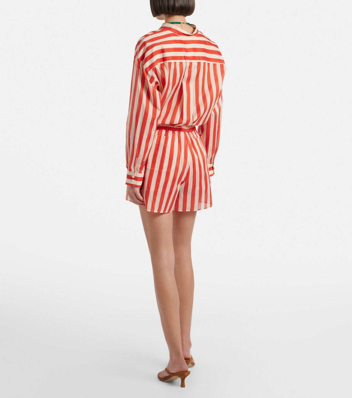 Eres Twins striped cotton voile shorts