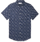 Onia - Jack Button-Down Collar Printed Linen Shirt - Blue