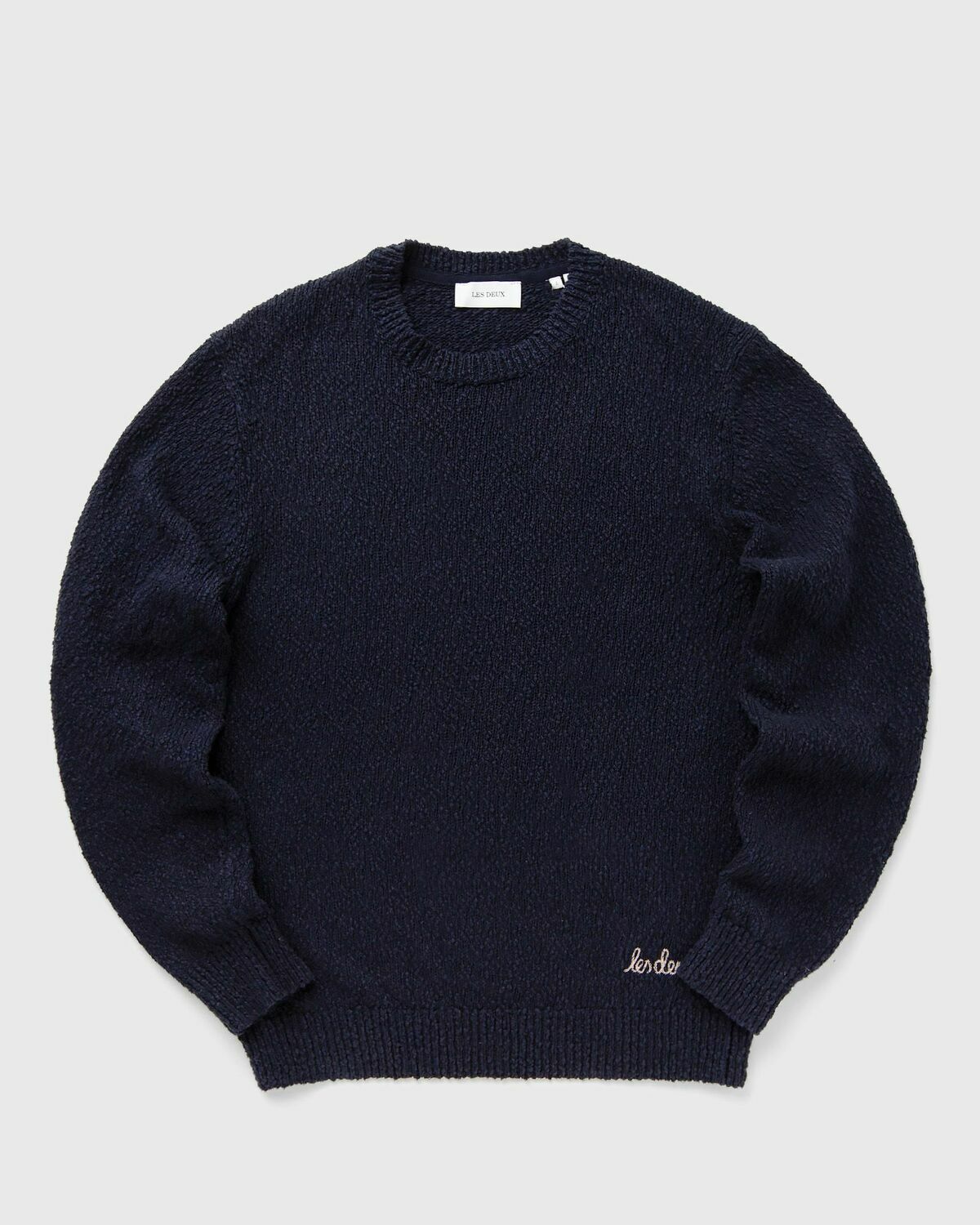 Les Deux Errol Cotton Roundneck Blue Pullovers