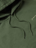 Jacquemus - Logo-Embroidered Organic Cotton-Jersey Hoodie - Green