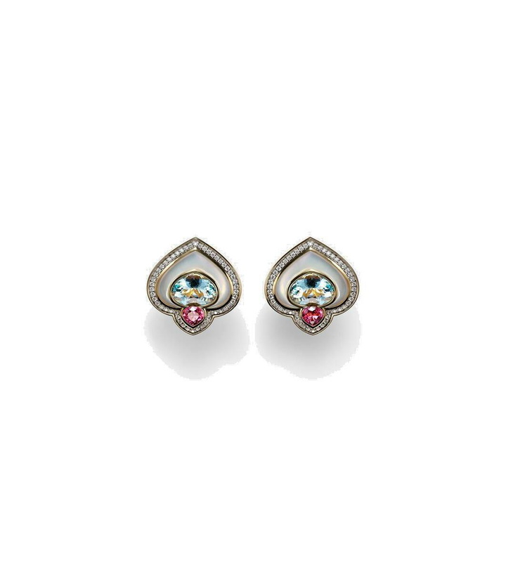 Photo: Marina B Popillia 18kt gold earrings with gemstones