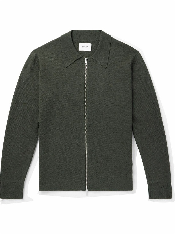 Photo: NN07 - Harald 6530 Knitted Zip-Up Cardigan - Green