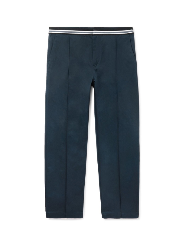 Photo: VALENTINO - Stripe-Trimmed Cotton Trousers - Blue