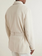 Brunello Cucinelli - Belted Leather Jacket - Neutrals