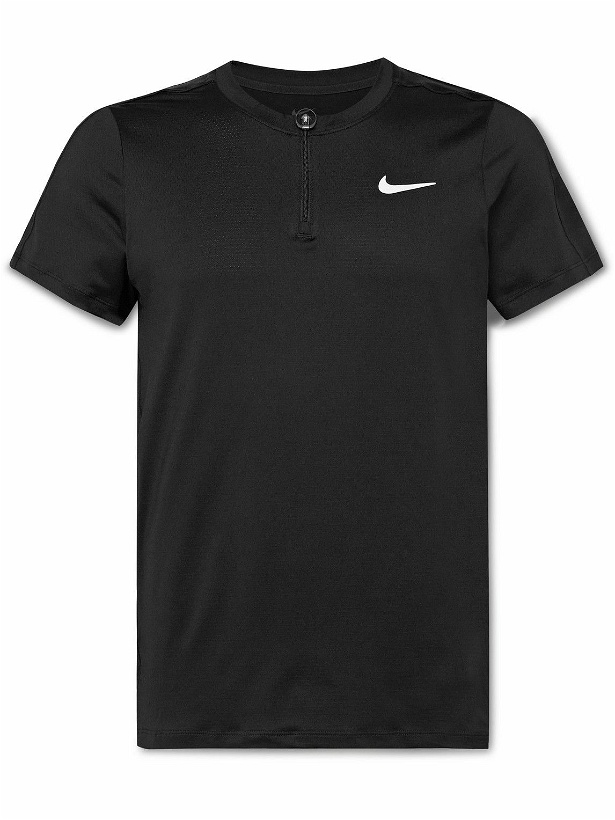 Photo: Nike Tennis - NikeCourt Slam Perforated Dri-FIT ADV Polo Shirt - Black