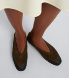 Le Monde Béryl Apres Ski shearling-lined suede ballet flats