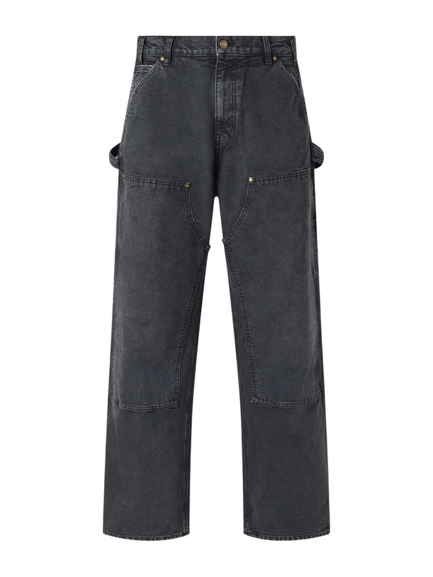 Photo: Cherry Los Angeles - Wide-Leg Double-Knee Distressed Jeans - Black