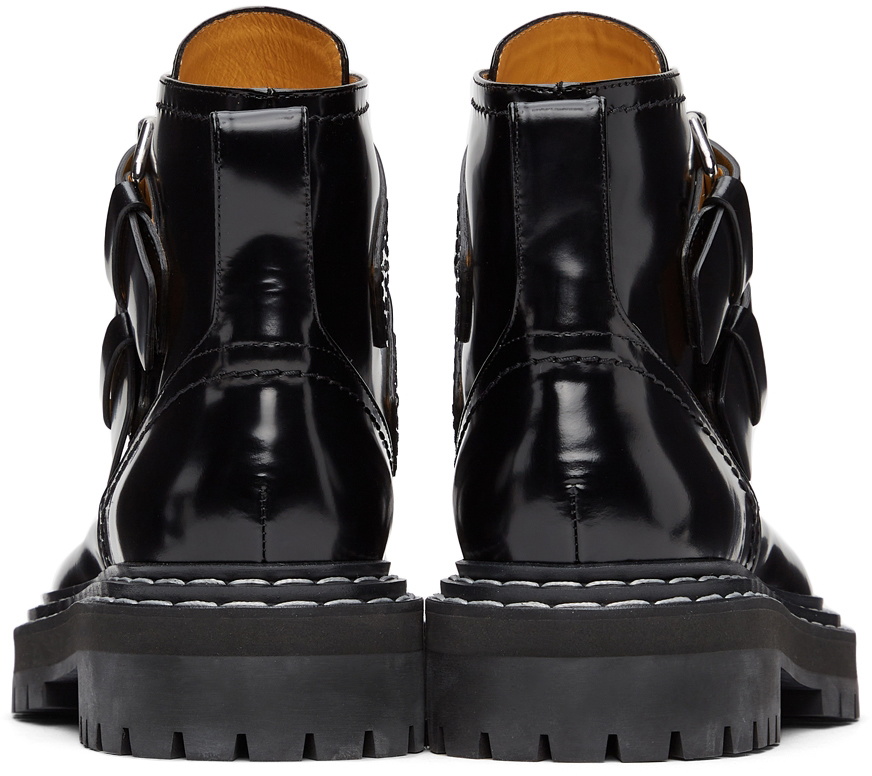 Proenza Schouler Black Lug Sole Buckle Boots Proenza Schouler