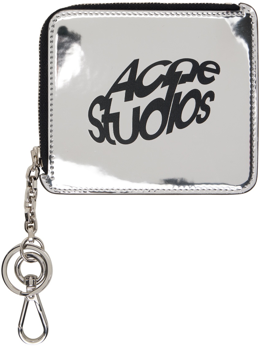 Photo: Acne Studios Silver Faux-Leather Wallet