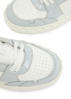 Valentino Freedots Panelled Leather Sneakers White And Grey